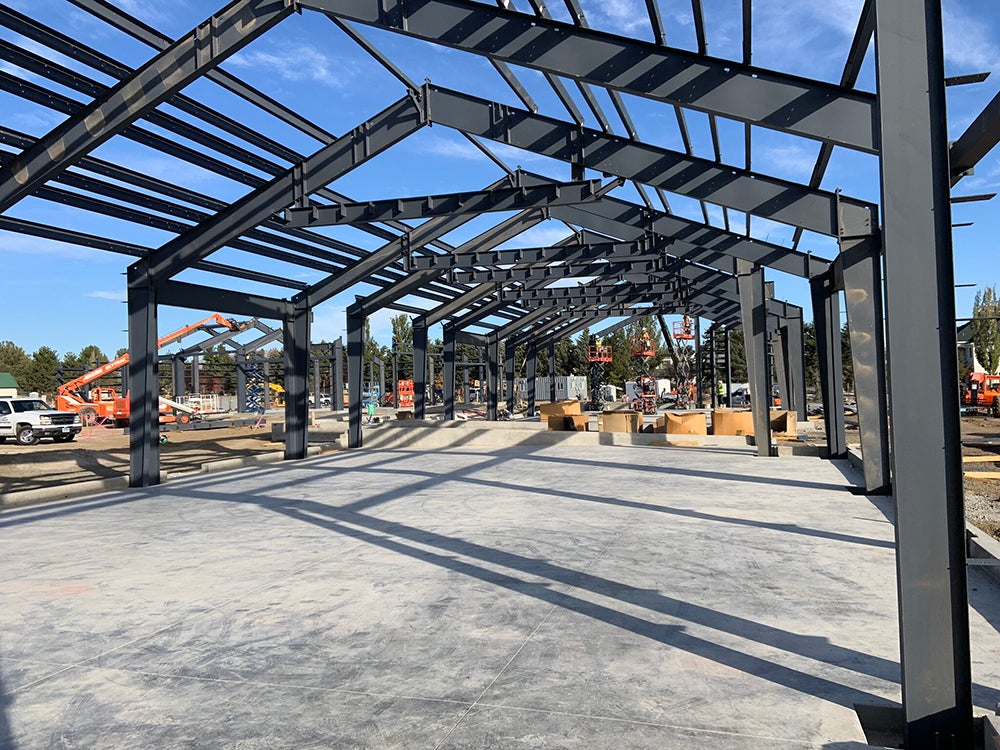 Steel frame commercial building