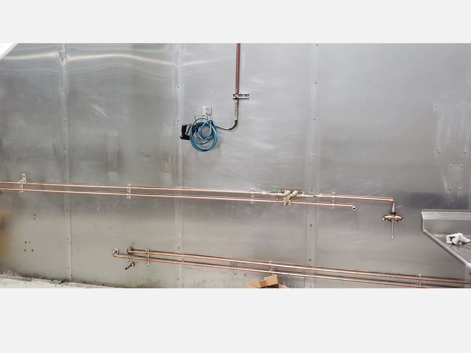 Copper piping in ceiling
