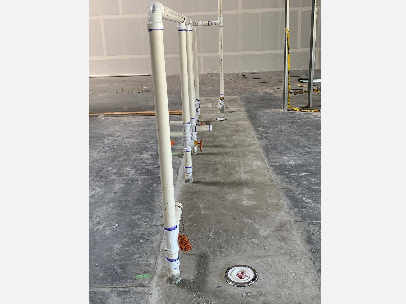 Pipes coming out of floor