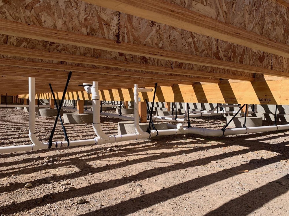 Wood framing construction site